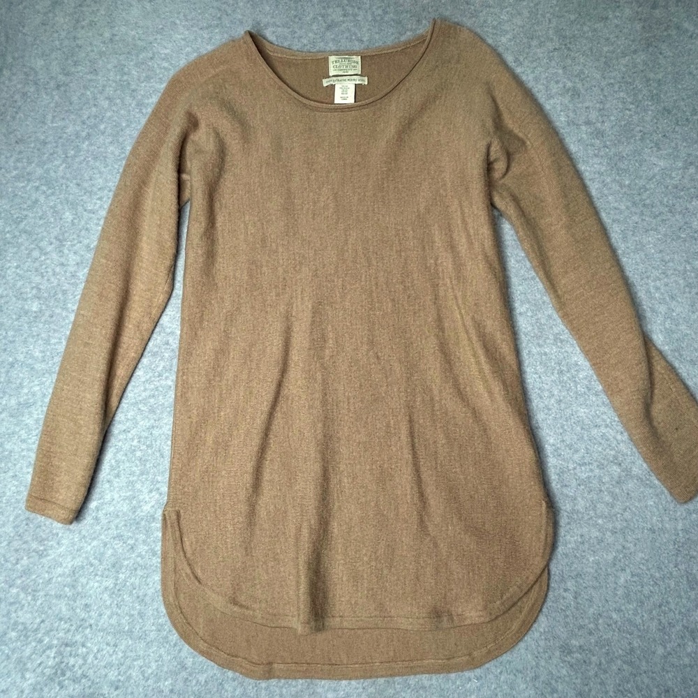 Telluride Clothing Company Merino Wool Tunic Sweater Womens XS Camel Long Sleeve